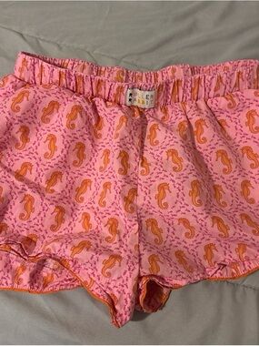 Roller Rabbit Pink Shorts with Orange Seahorse Print